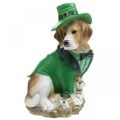 Beagle w kapeluszu Dzień Św. Patryka Pies w garniturze Garden Decor Hound H24,5cm