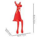 Dekoracyjna figurka łosia, flokowana, półka z kokardą, 80 cm | Floristik24.pl