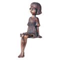 Floristik24 Figurka ogrodowa Edge Seater siedząca dziewczynka z brązu 52 cm