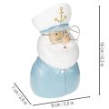 Figurka kapitana, dekoracja morska w okularach i kapeluszu, 16 cm | Floristik24.pl