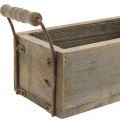 Floristik24 Doniczka, pudełko ozdobne, pudełko drewniane z uchwytami, pudełko na rękodzieło Shabby Chic dł.25cm wys.10cm