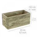 Floristik24 Pudełko na rośliny betonowe prostokątne drewno wygląd brązowy 23×10,5cm W11cm