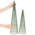 Metalowe stożki kwiatowe, zielone, do kompozycji kwiatowych, 62 cm, 2 sztuki | Floristik24.pl