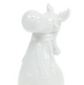 Floristik24 Ceramiczna figurka łoś 12,5cm biała 2szt