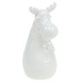 Floristik24 Ceramiczna figurka łoś 12,5cm biała 2szt