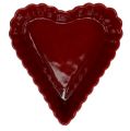 Floristik24 Miska ceramiczna serce 18cm czerwona 2szt.