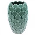 Floristik24 Ceramiczny wazon na kwiaty Vintage Green Crackle Glaze Ø15cm W22cm