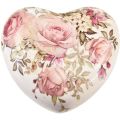 Floristik24 Ceramiczne dekoracyjne serce z różami fajansowymi na stół 10,5cm