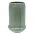 Floristik24 Ceramiczny wazon z rowkami Ceramiczny wazon jasnozielony Ø13cm W20cm