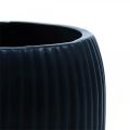 Floristik24 Wazon ceramiczny z rowkami Czarny ceramiczny wazon Ø13cm W20cm