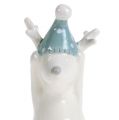 Floristik24 Ceramiczna figurka renifer 11cm, 12cm biała 2szt