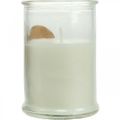 Floristik24 Świeca w szklanym wosku sojowym świeca sojowa z korkiem biały Ø5,5cm W8,5cm