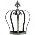 Floristik24 Dekoracyjna korona z metalu w stylu postarzanego srebra Ø18 cm W26 cm
