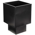 Floristik24 Czarna doniczka w kształcie kostki z podstawą, nowoczesna, 22 cm
