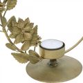 Floristik24 Świecznik na tealighty złote ozdobne pętelki w szyszki H29,5cm