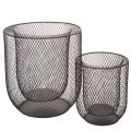 Floristik24 Czarny metalowy koszyczek na świece, Ø28,5/18 cm, zestaw 2 szt.