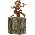 Floristik24 Drewniana doniczka doniczka z drewna imitującego rdzę strach na wróble wys. 24,5 cm