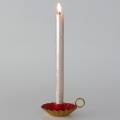Floristik24 Świecznik z uchwytem emaliowany czerwony, złoty Ø13cm H4,4cm
