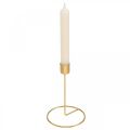 Floristik24 Świecznik złota dekoracja stołu metal Na świecę Ø10cm W15cm