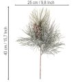 Sztuczna gałązka sosnowa z szyszkami, zimowa, 40cm | Floristik24.pl