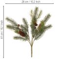 Sztuczna gałązka jodły z szyszką, 41 cm | Floristik24.pl