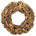 Floristik24 Wieniec dekoracyjny z naturalnych kawałków drewna, okrągły, 35cm