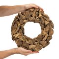 Wieniec dekoracyjny z naturalnych kawałków drewna, okrągły, 35cm | Floristik24.pl