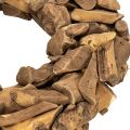 Wieniec dekoracyjny z naturalnych kawałków drewna, okrągły, 35cm | Floristik24.pl