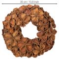 Wieniec z suszonego lotosu, dekoracyjny wianek na drzwi, 35 cm | Floristik24.pl