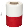 Biało-czerwona wstążka do wieńca z mory, 125 mm - wstążka żałobna, wstążka ozdobna, wstążka kokardka, wstążka świąteczna, rolka 25 m | Floristik24.pl