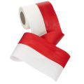 Biało-czerwona wstążka do wieńca z mory, 125 mm - wstążka żałobna, wstążka ozdobna, wstążka kokardka, wstążka świąteczna, rolka 25 m | Floristik24.pl