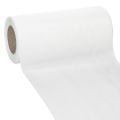 Floristik24 Biała wstążka do wieńca, szerokość 200 mm, rolka 25 m, wstążka żałobna, wstążka kokardka, wstążka dekoracyjna do florystyki pogrzebowej i na inne okazje