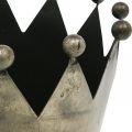 Floristik24 Dekoracyjna korona w stylu antycznym, szara metalowa dekoracja stołu Ø15cm W15cm