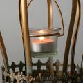 Floristik24 Ozdobny świecznik koronowy na tealighty złoty Ø19cm W29cm