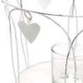 Floristik24 Korona z dekorem w kształcie serca, świecznik na tealighty, shabby chic biały Ø19cm W28,5cm