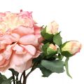 Floristik24 Sztuczne róże kwiatowe i pąki sztuczne różowe różowe 57cm