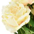 Floristik24 Sztuczne róże Sztuczny bukiet kwiatów Róże kremowo-żółte Pick 54cm