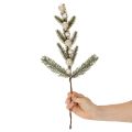 Sztuczna gałązka jodły z białymi mini bombkami choinkowymi, 46 cm, 2 sztuki | Floristik24.pl