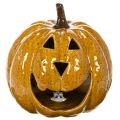 Ceramiczna dynia z twarzą, dekoracja LED, Halloween, 19 cm | Floristik24.pl