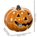 Ceramiczna dynia LED, dekoracja na Halloween, mała, 10 cm | Floristik24.pl