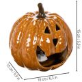 Ceramiczna dynia na Halloween, dekoracja LED 15 cm | Floristik24.pl