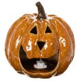 Ceramiczna dynia na Halloween, dekoracja LED 15 cm | Floristik24.pl