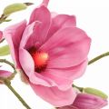 Floristik24 Sztuczny kwiat magnolii gałązka, magnolia różowy różowy 92cm