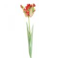 Floristik24 Sztuczny kwiat, papuga tulipan czerwono-żółty, wiosenny kwiat 69cm