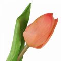 Floristik24 Sztuczny kwiat Tulip Peach Real Touch wiosenny kwiat W21cm