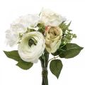 Floristik24 Bukiet sztucznych kwiatów deco róże ranunculus hortensja wys. 23 cm
