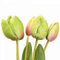 Floristik24 Sztuczne kwiaty tulipan zielony, wiosenny kwiat 48cm pakiet 5 sztuk
