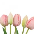 Floristik24 Sztuczne kwiaty tulipan różowy, wiosenny kwiat 48cm pakiet 5 sztuk