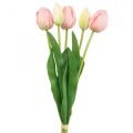 Floristik24 Sztuczne kwiaty tulipan różowy, wiosenny kwiat 48cm pakiet 5 sztuk