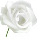 Floristik24 Sztuczne róże krem wosk róże deco róże wosk Ø6cm 18 sztuk